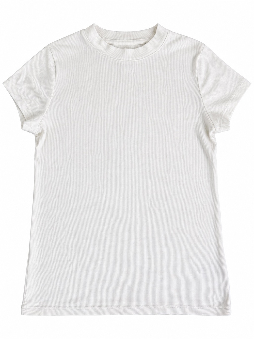 A New Day White Ribbed Mock Neck T-Shirt Size Medium